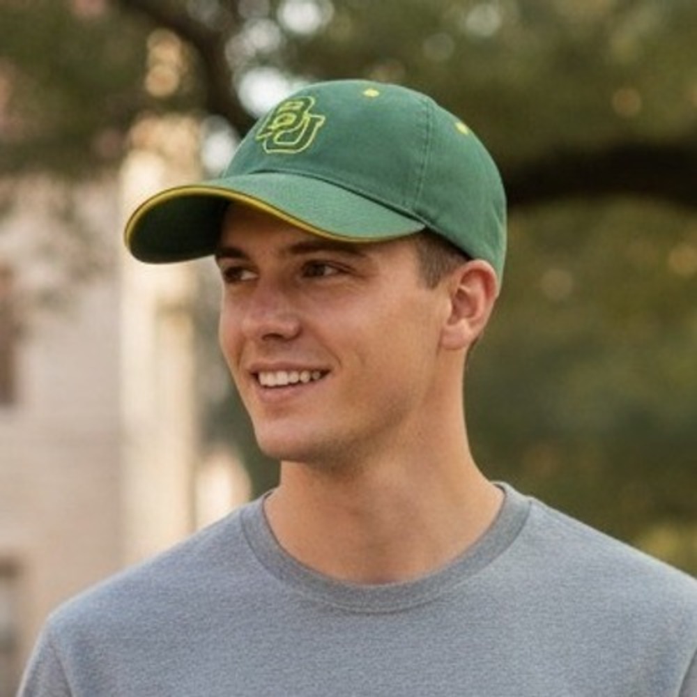 Baylor Bears NCAA Hat Signatures Green Gold Embroidered Adjustable Baseball Cap